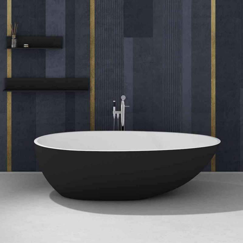 Riluxa Solid Surface Toulouse Freestanding Solid Surface Bathtub