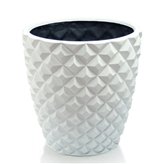 Milano elegancka donica o geometrycznej fakturze 43x43x43