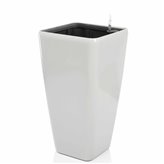 Modena Glossy funkcjonalna donica w kolorze białym z wkładem nawadniającym 30x30x56
