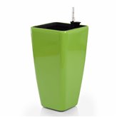 Modena Glossy funkcjonalna donica w kolorze zielonym z wkładem nawadniającym 22x22x41