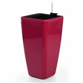 Modena Glossy funkcjonalna donica w kolorze czerwonym z wkładem nawadniającym 22x22x41