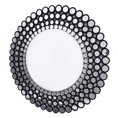 Lustro okrągłe w ramie z mniejszych czarnych lustrzanych kółek 120 cm oryginalne Ines C