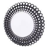 Lustro okrągłe w ramie z mniejszych czarnych lustrzanych kółek 120 cm oryginalne Ines C