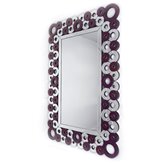 Lustro prostokątne z dekoracyjnymi fioletowymi kółeczkami 80/120 cm Alice