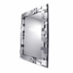 Lustro prostokątne w ramie z lustrzanych elementów ustawionych pod różnymi kątami 80/120 cm nietuzinkowe Zuza