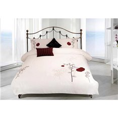 Lagos pościel bawełniana premium w biało-czerwonym kolorze 160/200 cm