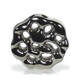 Niebanalny okrągły wazon dekoracyjny w srebrnym wykończeniu 27 cm