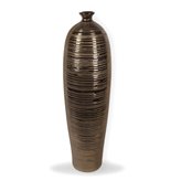 Wysoki wazon miedziany w ciekawym profilowanym kształcie 46 cm