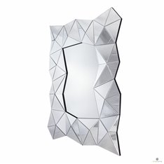 Amber silver lustro prostokątne w szklanej wielofasetowej ramie 80/120 cm