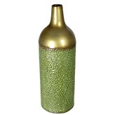 Wazon dekoracyjny odcienie zieleni i miedzi o nieregularnej powierzchni 53 cm