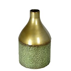 Wazon dekoracyjny odcienie zieleni i miedzi o nieregularnej powierzchni 36 cm