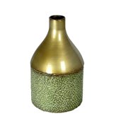 Wazon dekoracyjny odcienie zieleni i miedzi o nieregularnej powierzchni 36 cm