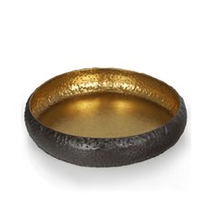 Półmisek dekoracyjny okrągły o metalicznym wykończeniu i złotym środku ∅ 42 cm