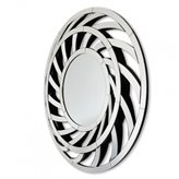 Lustro okrągłe oryginalne w lustrzanej ażurowej trójwymiarowej ramie 90 cm Leto