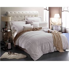 Marbella pościel bawełniana premium w kremowym kolorze 160/200 cm