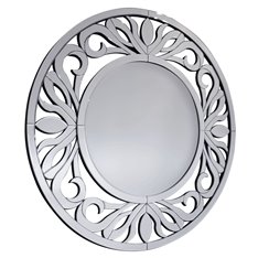 Strozzi lustro okrągłe o bogato zdobionej ażurowej ramie z fazowanego szkła 100 cm