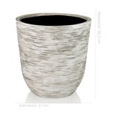 Catania wytworna donica ogrodowa o fakturze skały w kolorze ecru 34x34x36