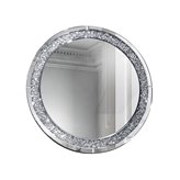 Lustro wyjątkowe okrągłe w lustrzanej ramie z kryształkami 90 cm Camillo