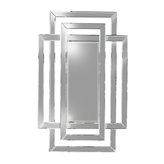 Lustro prostokątne z ramą w kształcie przeplatających się lustrzanych prostokątów 80/120 cm Zita