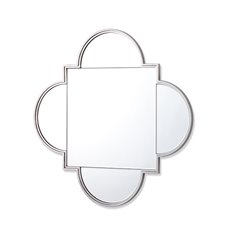 Lustro kwadratowe z ozdobnymi półokręgami otoczonymi srebrnymi wstawkami 100/100 cm Cento