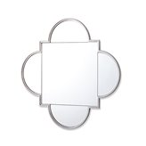 Lustro kwadratowe z ozdobnymi półokręgami otoczonymi srebrnymi wstawkami 100/100 cm Cento