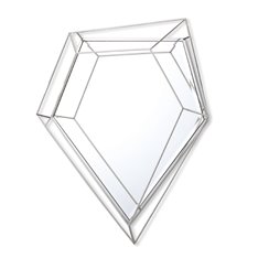 Lustro o nieregularnym wielokątnym kształcie ze srebrną metalową ramą 92/140 cm Massei I