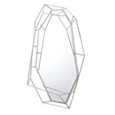 Lustro o nieregularnym wielokątnym kształcie ze srebrną metalową ramą 78/127 cm Massei II