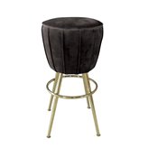 Sketch elegancki stołek barowy ze złotymi nogami i czarnym welurem 46/46/73 cm