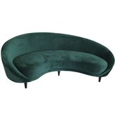 Glustin olśniewająca półokrągła sofa wykończona w zielonym welurze 250/79/123 cm