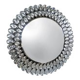 Lustro okrągłe w dekoracyjnej ramie z kryształkami w kształcie łez 90 cm zachwycające Crystal