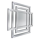 Zita II niespotykane lustro kwadratowe w ramie z mniejszych przeplatających się ze sobą lustrzanych prostokątów 100/110 cm