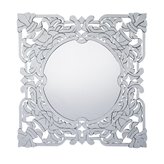 Lustro kwadratowe niezwykłe w bogato zdobionej ażurowej ramie 100/100 cm Elizabeth
