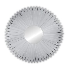 Lustro srebrne okrągłe w misternej lustrzanej ramie w kształcie płatków kwiatu 80 cm Stella