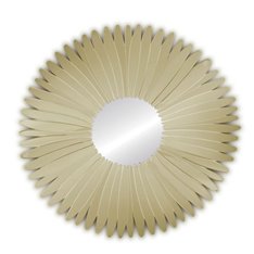 Lustro okrągłe w złotej lustrzanej ramie w kształcie płatków kwiatów 80 cm rewelacyjne Stella Szampańskie