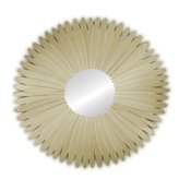 Lustro okrągłe w złotej lustrzanej ramie w kształcie płatków kwiatów 80 cm rewelacyjne Stella Szampańskie