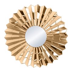 Lustro okrągłe w lustrzanej wachlarzowej ramie w złotej tonacji 80 cm Violett Ciemne Złoto