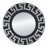 Verice srebrne okazałe lustro okrągłe w czarnej ramie 80 cm