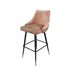 Krzesło barowe pikowane miękkim złotym welurem z czarnymi nóżkami Barstool 52/53/103 cm