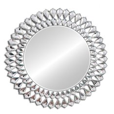 Lustro okrągłe w dekoracyjnej ramie z kryształków w kształcie łez 80 cm Marsylia