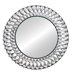 Lustro czarne okrągłe w dekoracyjnej ramie z kryształkami w kształcie łez 80 cm Marsylia