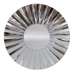 Lustro nowoczesne okrągłe w pofalowanej wachlarzowej ramie 90 cm Osta