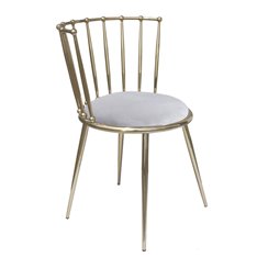 Celano zachwycające krzesło z szarym welurem osadzone na złotym metalowym stelażu 52/55/73 cm