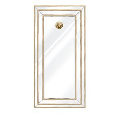 Lustro reprezentacyjne złote w formie prostokąta z głową lwa 180/90 cm Sharon