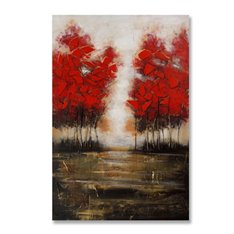 Las w Czerwieni obraz ręcznie malowany na płótnie