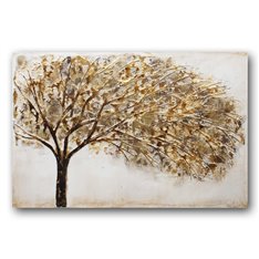 Złote Drzewo obraz ręcznie malowany na płótnie 100x150cm