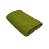 Ręcznik frotte w kolorze zielonym ze 100% bawełny ozdobiony tasiemką 100x150 cm