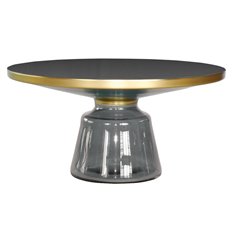 Bottle Table stolik kawowy szaro-złoty osadzony na szklanej nodze 75/37 cm