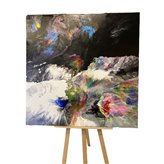 Wodospady abstrakcyjny obraz ręcznie malowany farbą akrylową na płótnie