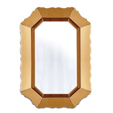 Lustro w błyszczącej złotej ramie eleganckie dekoracyjne 60/90 cm Mirano