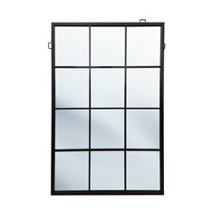 Lustro minimalistyczne okienne z czarnymi szprosami i stalową ramą 120x80 Boston